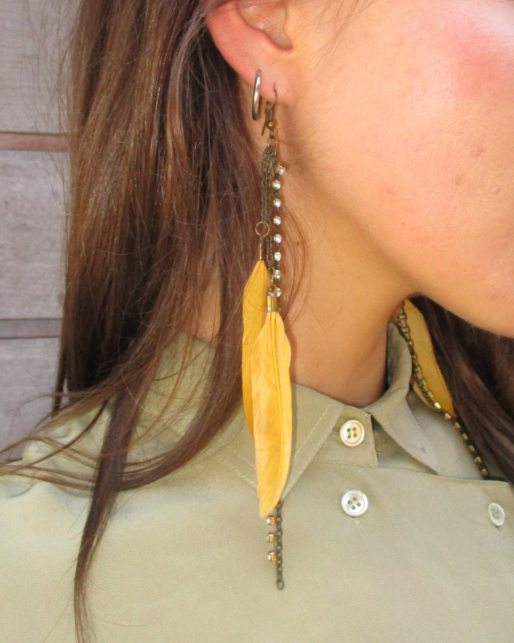 2010s feather earrings