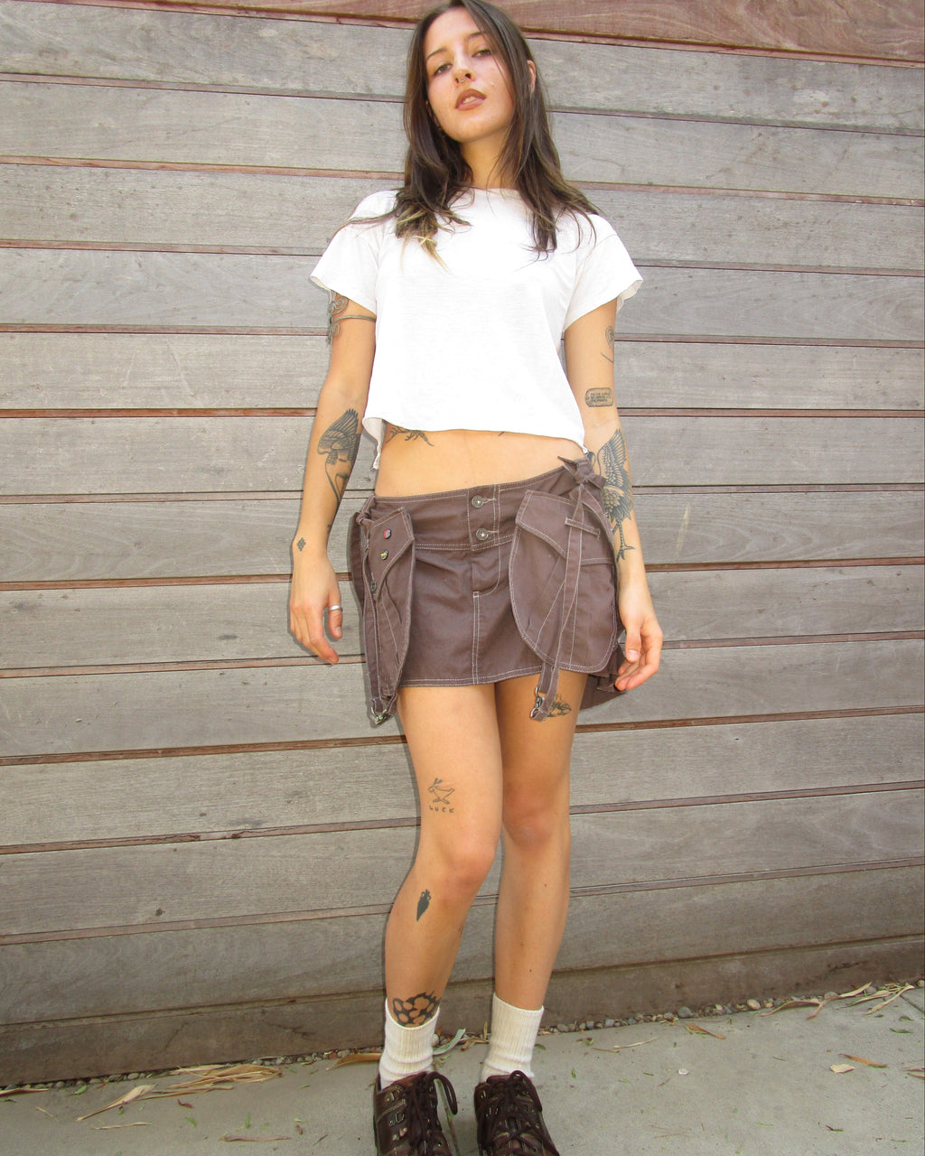 rare y2k diesel cargo skirt
