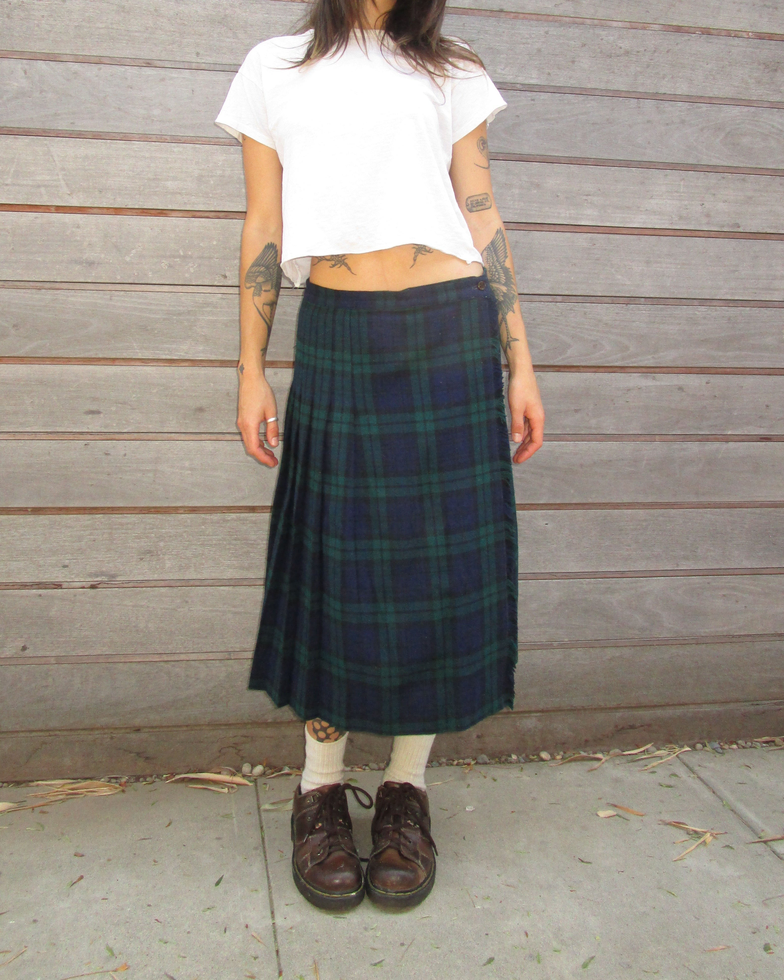 vintage wool plaid skirt