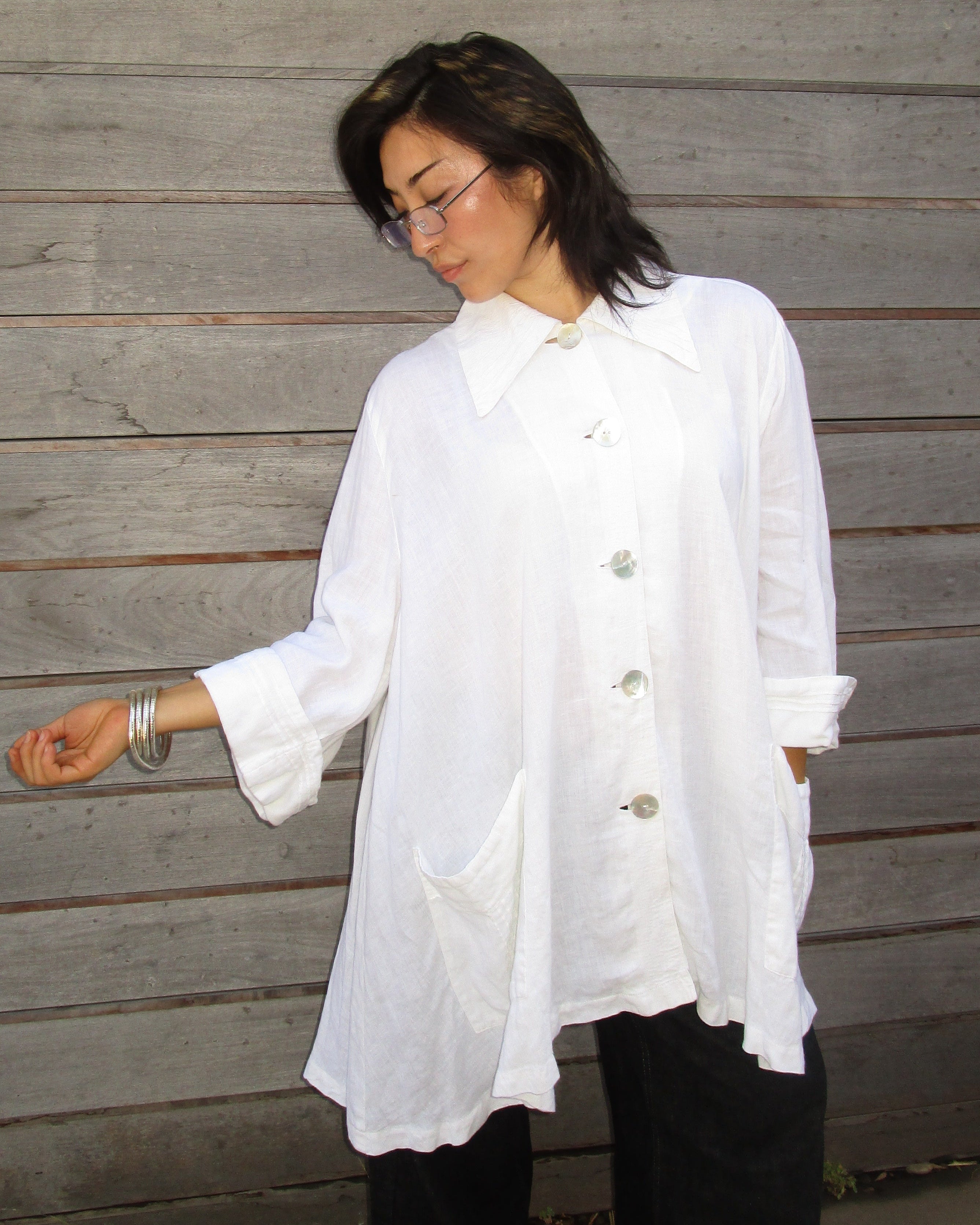Linen button down