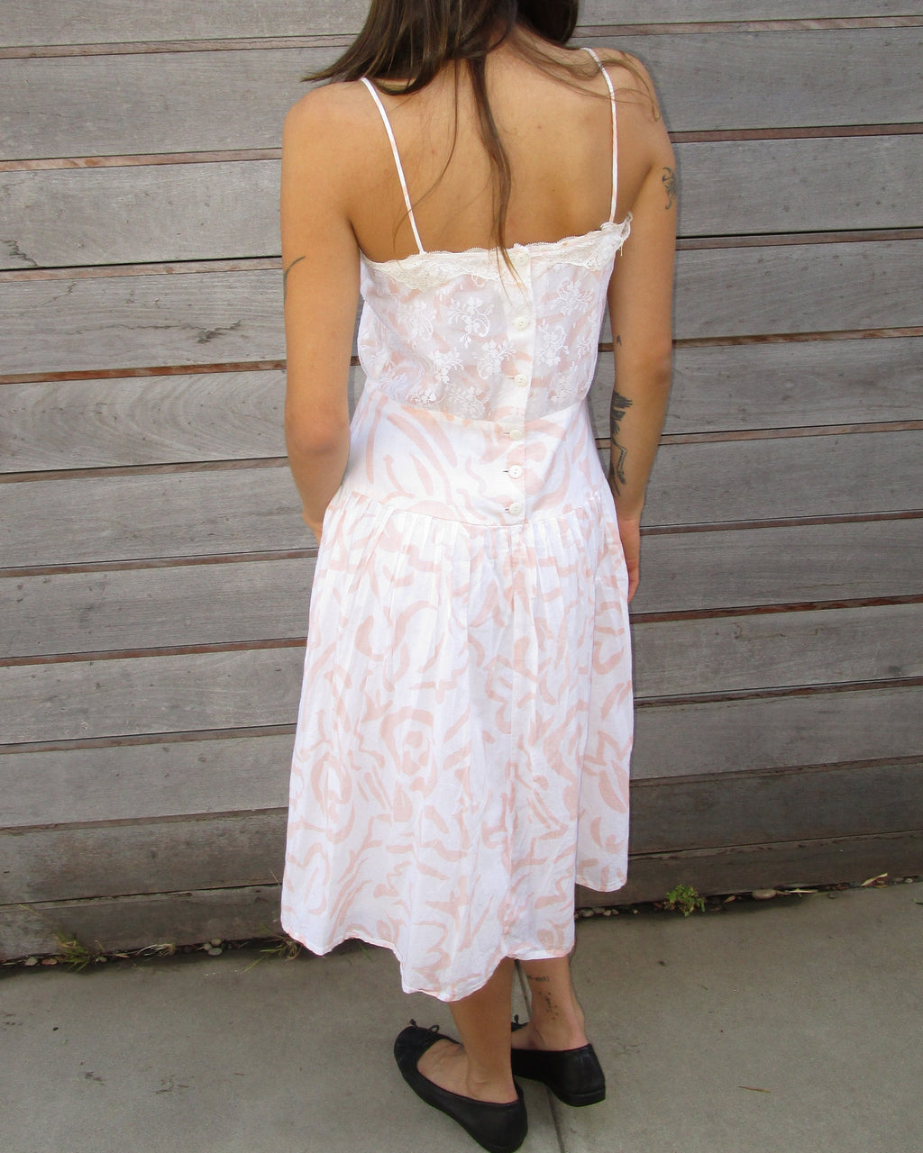 pink squiggle prairie dress
