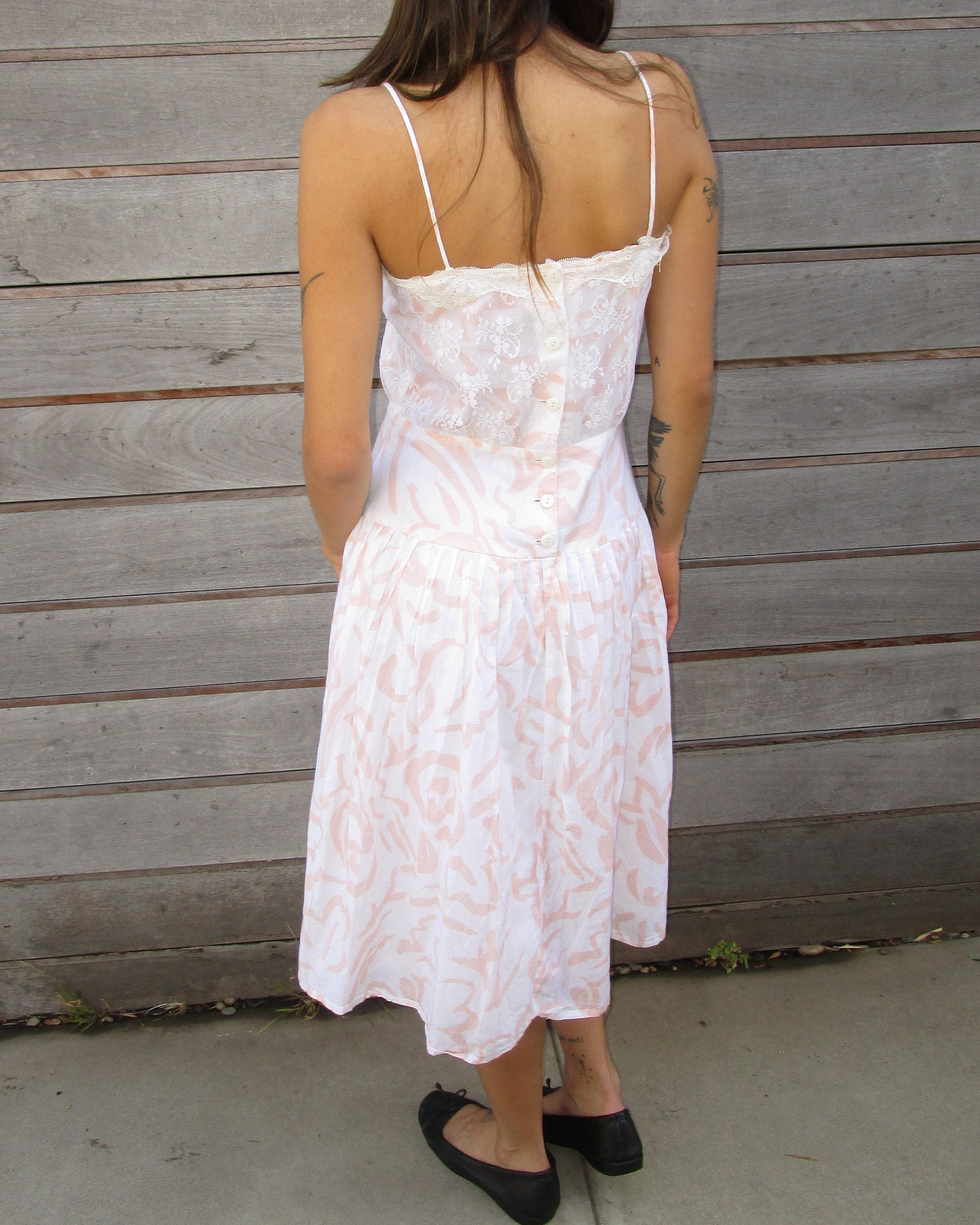 pink squiggle prairie dress