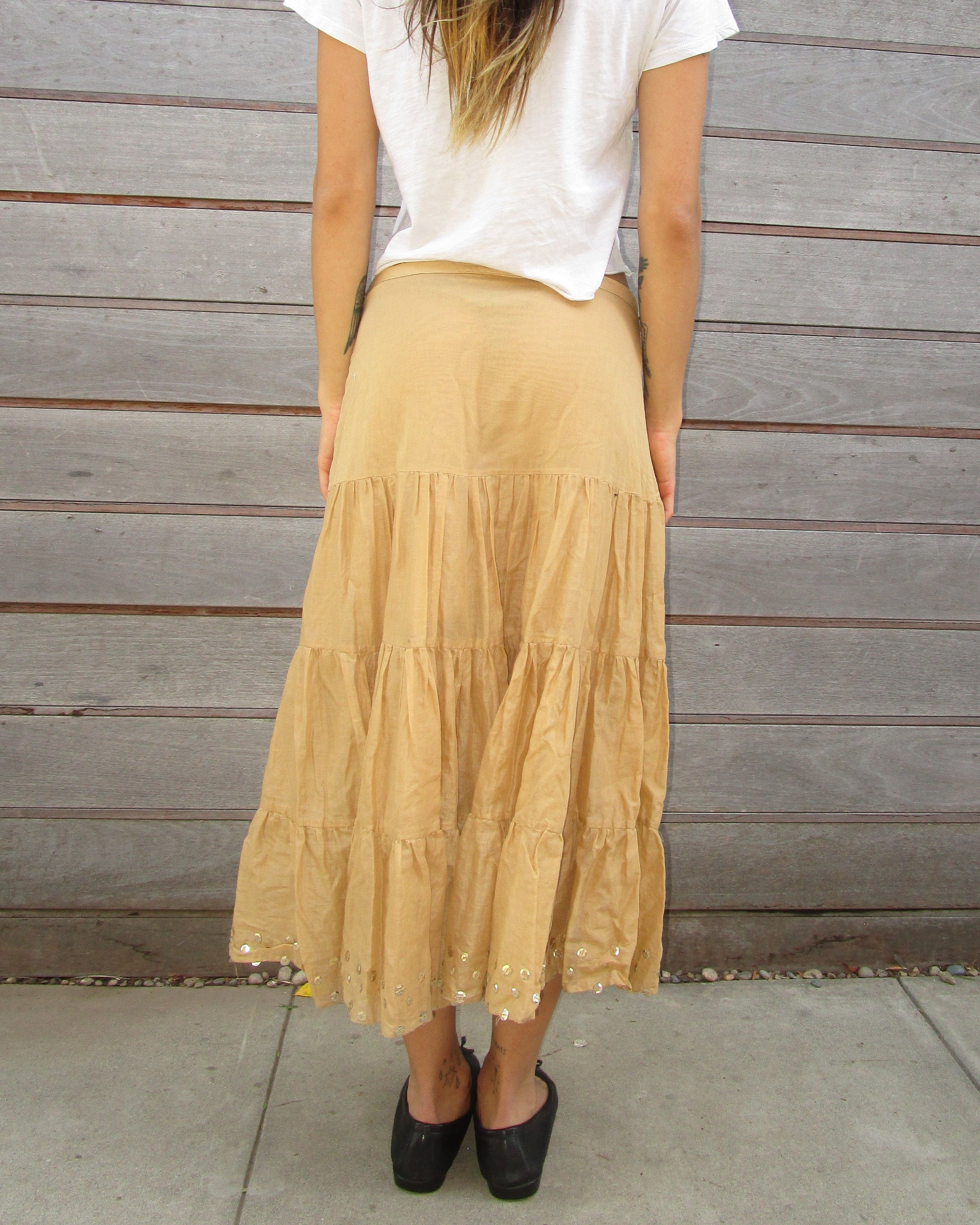 y2k tiered midi skirt