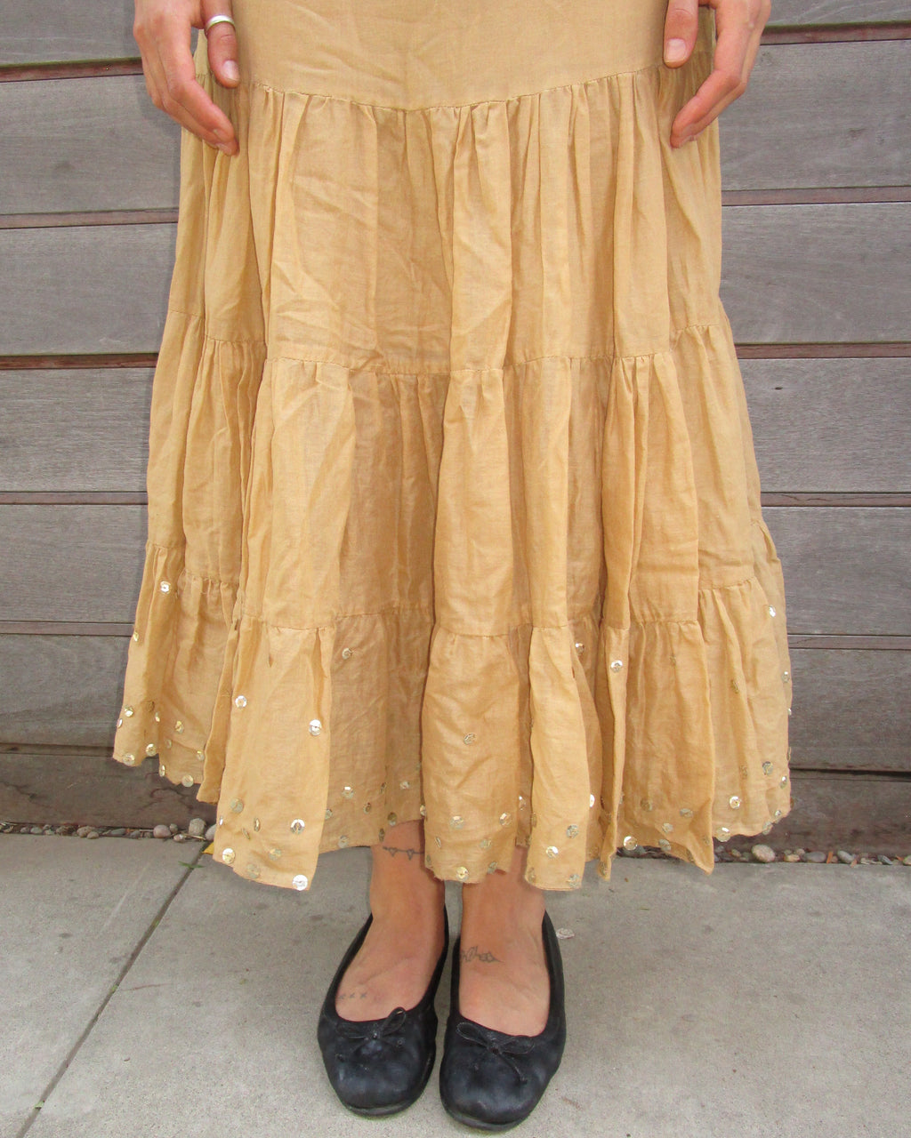 y2k tiered midi skirt
