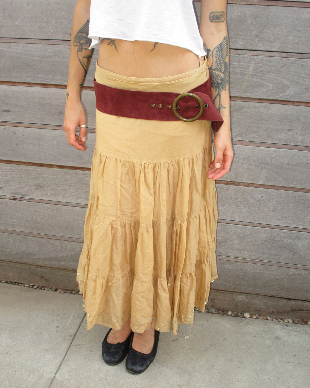 maroon suede belt