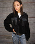 80's black suede jacket