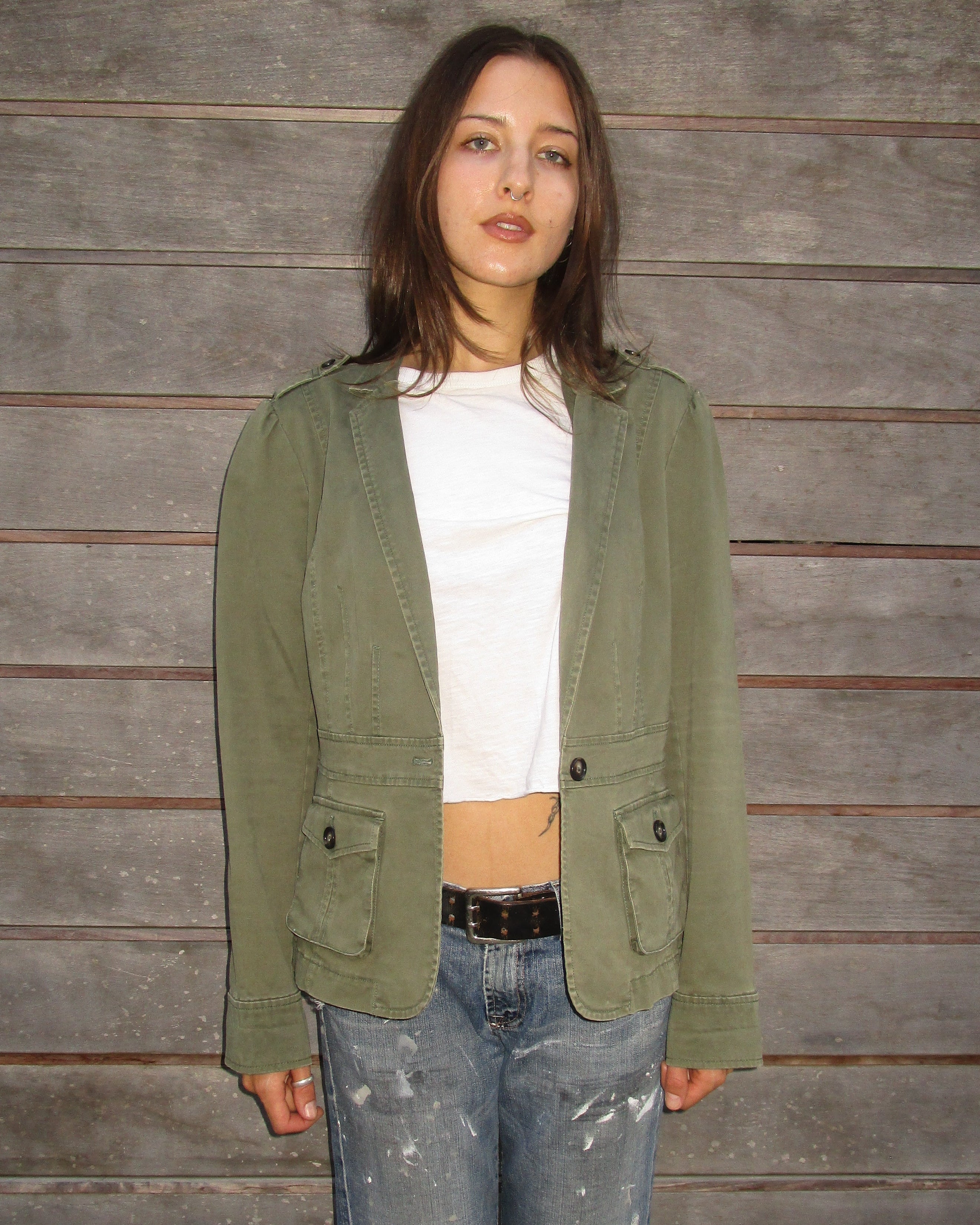 green cargo jacket