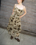y2k silk chiffon drop waist dress