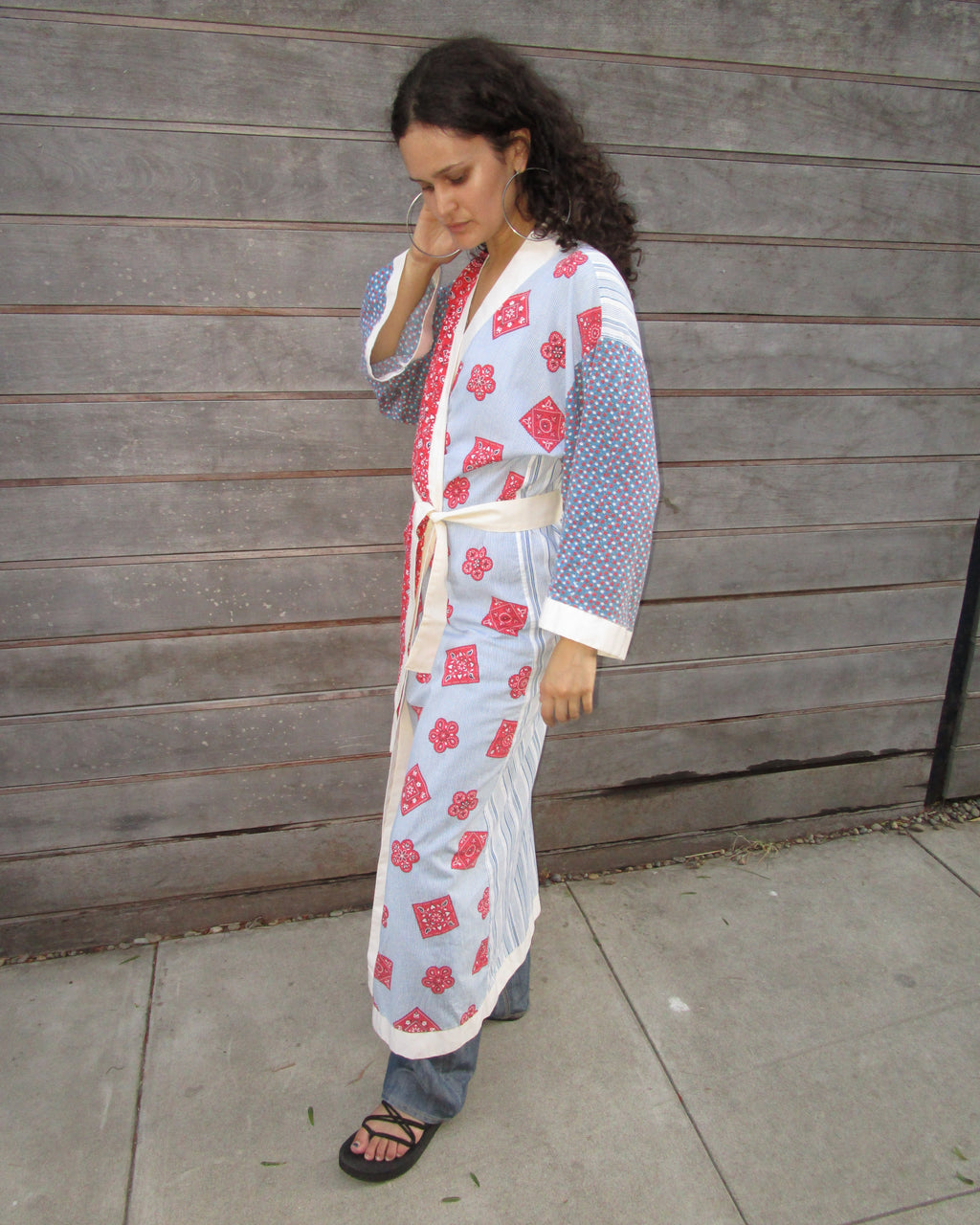 70s patchwork bandana robe