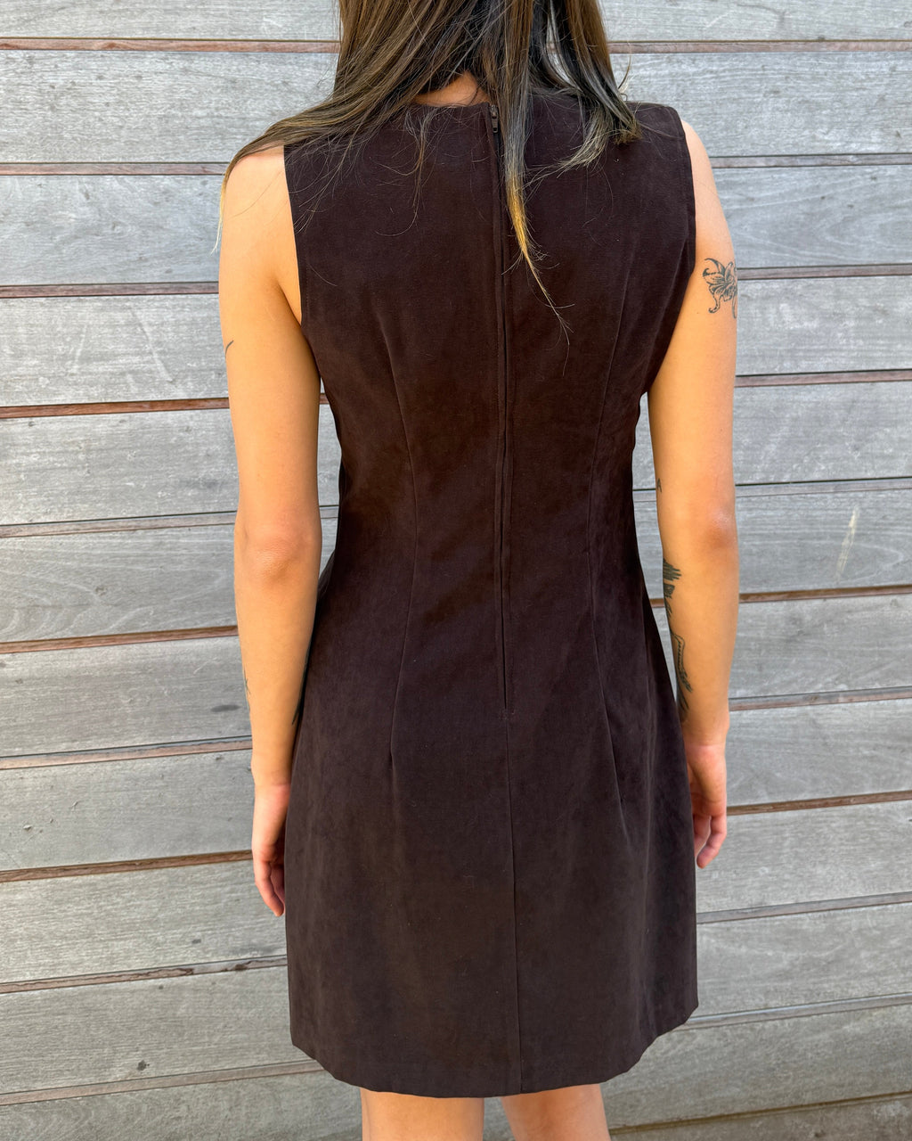 vintage brown mini dress