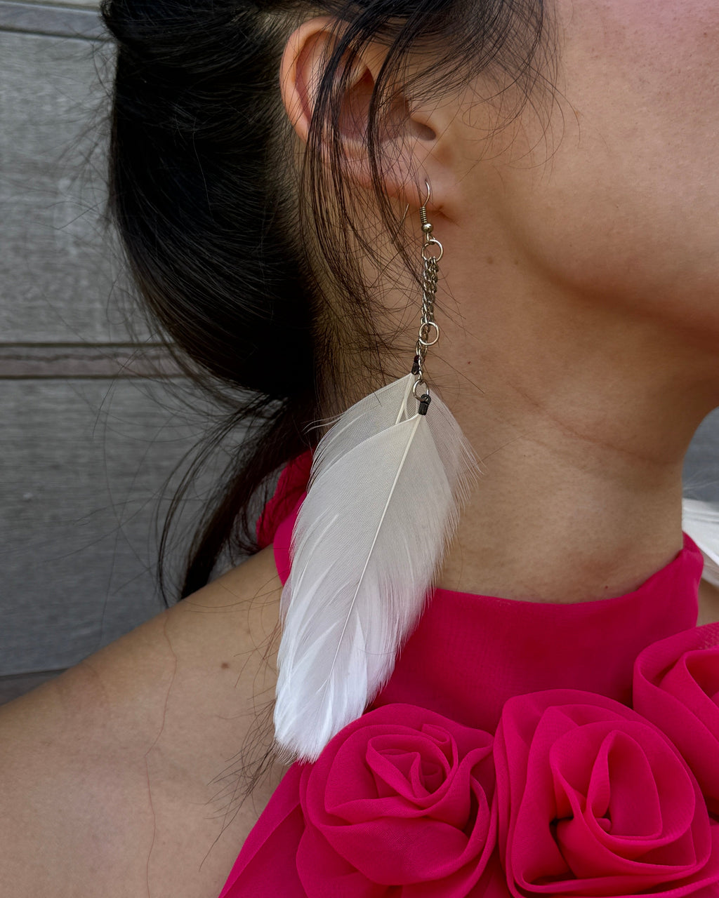 2010s feather earrings