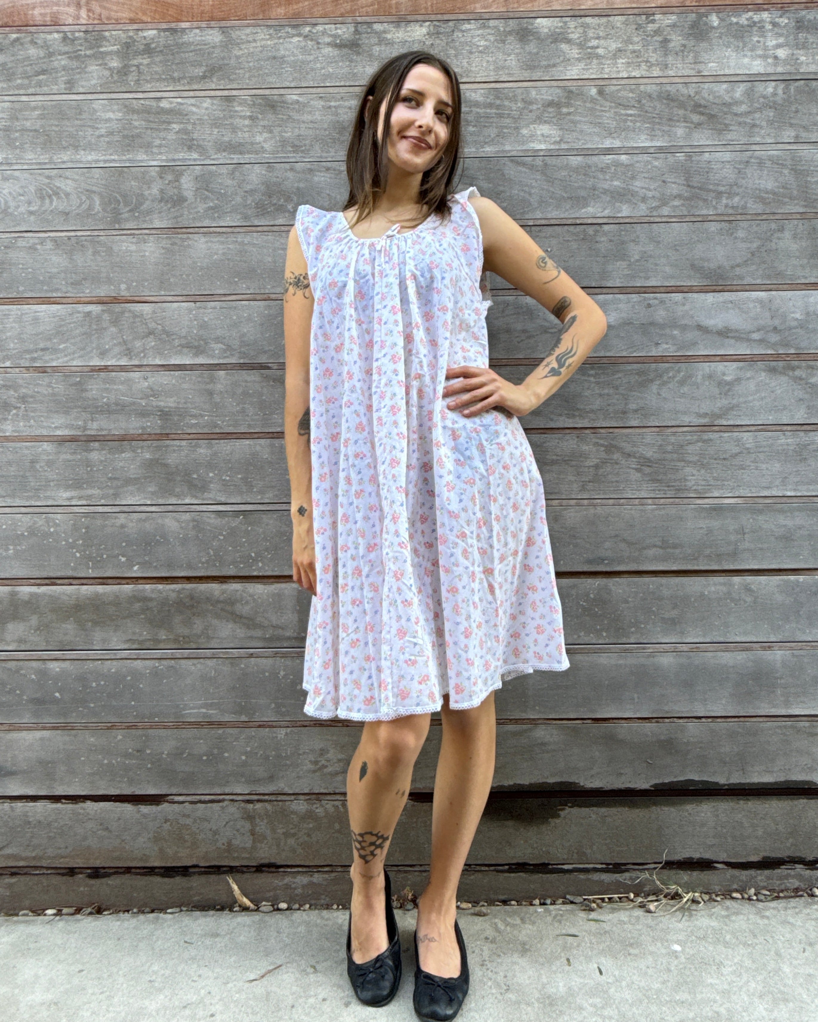 1960s floral nightgown